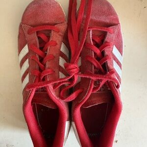 Adidas Red and White Sneakers Sporty Design